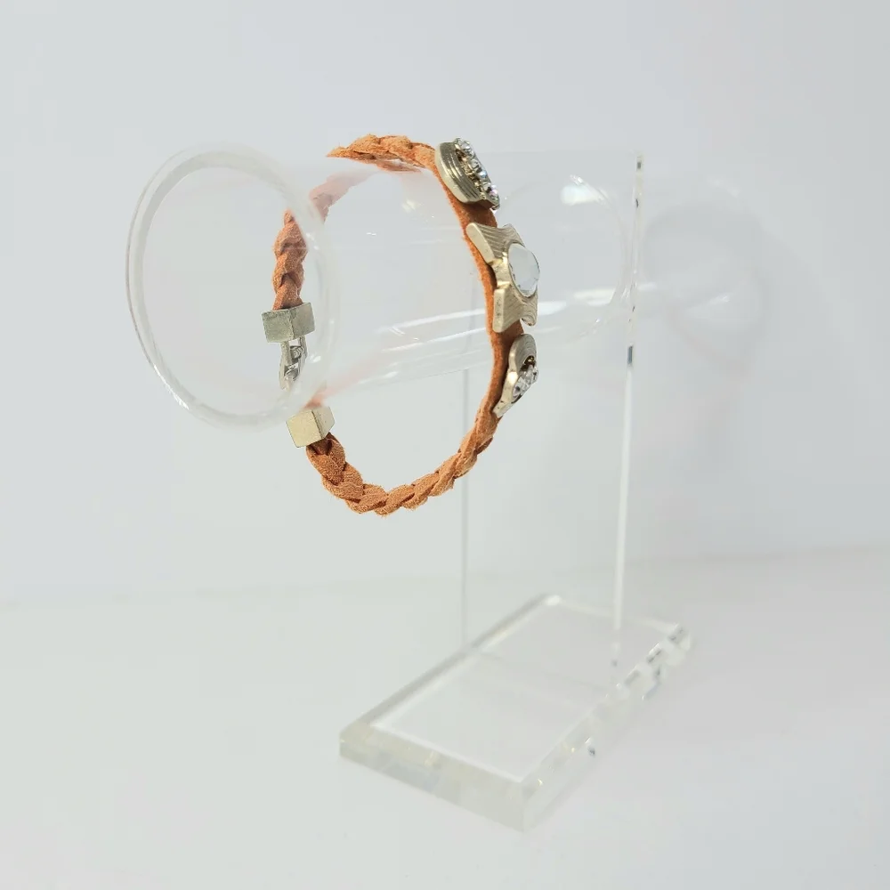 Lia Sophia Orange Suede Braided Boho Bracelet